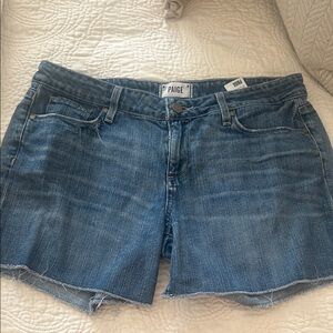 PAIGE Blue Denim Cut-Off Shorts